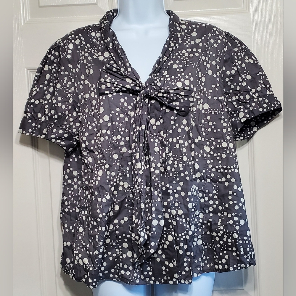 Elle Size XL Cotton Polka Dot Women's Top Pre-owned
